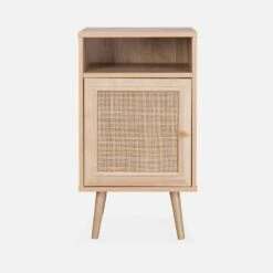 Table De Chevet Scandinave En Cannage Couleur : Naturel -Sweeek ibobedside b51ee91aebf954f8f40bb17f7050c61f