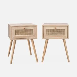 Lot De 2 Tables De Chevet Effet Bois Et Cannage 12 Lot De 2 Tables De Chevet Effet Bois Et Cannage -Sweeek ibobesidrawx2 6deb0ff8af504ef53bddfdac36167d53