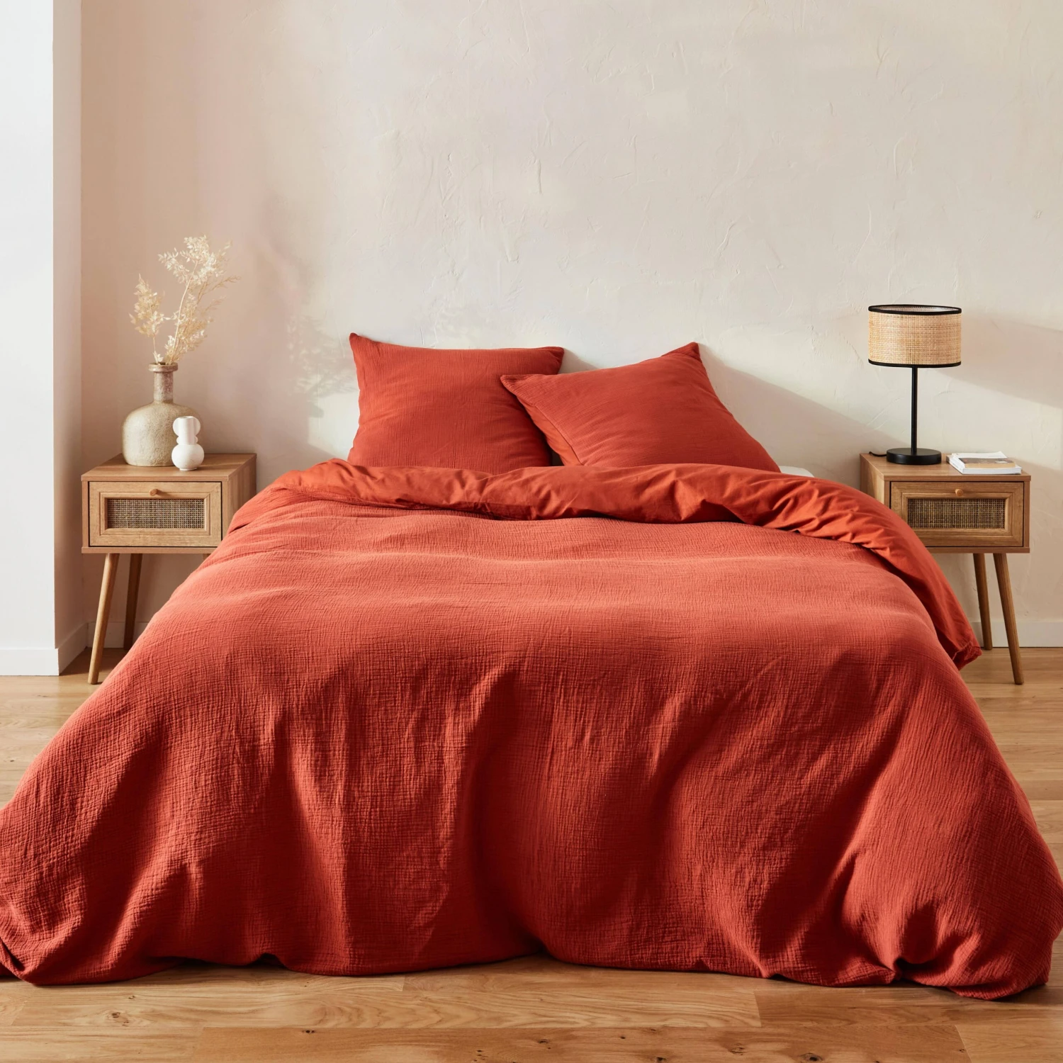 Lot De 2 Tables De Chevet Effet Bois Et Cannage 4 Lot De 2 Tables De Chevet Effet Bois Et Cannage – Image 2