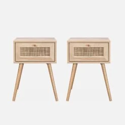 Lot De 2 Tables De Chevet Effet Bois Et Cannage 13 Lot De 2 Tables De Chevet Effet Bois Et Cannage -Sweeek ibobesidrawx2 ebdee633e8f5822d00bfd3b2825a6e53