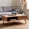 Table Basse Scandinave En Cannage, 1 Tiroir Couleur : Naturel -Sweeek ibocoftable 7a31fc145ef67e17c4c808178b7112ff