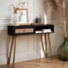 Console Scandinave Effet Bois Et Cannage Couleur : Noir -Sweeek iboconsolebk 6c09a8bf326729554d6fb7eebb57ab21