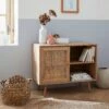 Buffet Scandinave Effet Bois Et Cannage 1 Porte 80 Cm Couleur : Naturel -Sweeek ibosideboardm b5f1b25dd1bd66724c9cae93ba5bc12a