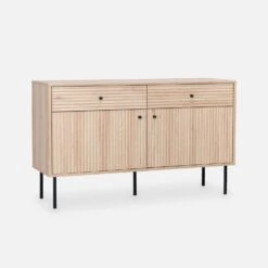Buffet De Rangement Bois Rainuré 120 Cm -Sweeek ibragbuffet 152edcb3afaf8e1d83bec384302c3be4