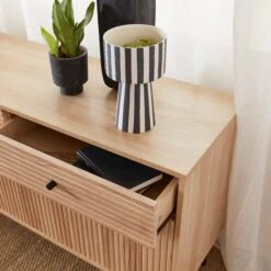 Buffet De Rangement Bois Rainuré 120 Cm -Sweeek ibragbuffet 6091683fc88916a4bfbd6482ad6d0a7d