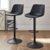 Tabouret Bar Réglable 60,5/81,5cm Simili Cuir (lot De 2) Couleur : Noir -Sweeek ibsajpux2bk 0f7b5312d74fb1e52745f64cbd7b1b56