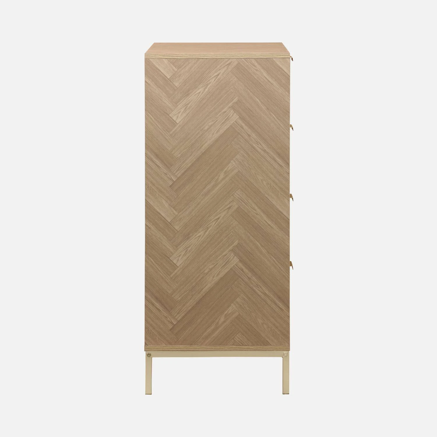 Commode De Rangement Décor Chevrons 4 Tiroirs 7 Commode De Rangement Décor Chevrons 4 Tiroirs – Image 5