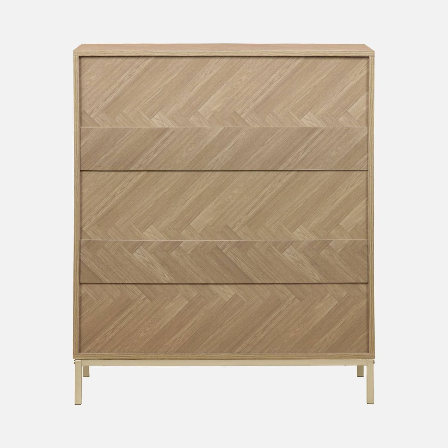 Commode De Rangement Décor Chevrons 4 Tiroirs 9 Commode De Rangement Décor Chevrons 4 Tiroirs – Image 7