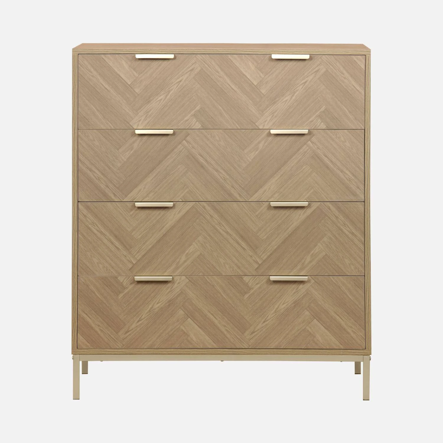 Commode De Rangement Décor Chevrons 4 Tiroirs 6 Commode De Rangement Décor Chevrons 4 Tiroirs – Image 4