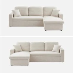 Canapé Convertible 3 Places Bouclettes Blanches -Sweeek iccsofaboucl a7c7337c20ba41b935b642a649b2a831