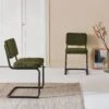 Chaise Cantilever Bouclette Texturée (lot De 2) Couleur : Vert -Sweeek ichrmjbfchgrex2 bd2b23e7fcbdd7723873fd98abd6930d