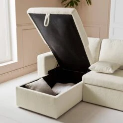 Canapé Panoramique Convertible 4 Places Tissu Bouclette -Sweeek icpurbsofabcl b6fd47143a9f149c8d8e844079bf94b3