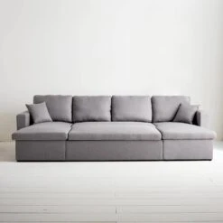 Canapé Panoramique Convertible 4 Places Tissu Couleur : Gris Clair -Sweeek icpurbsofalg c3d6a514366f6c08d77eaef6433d55f4
