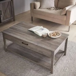 Table Basse Effet Bois, 1 Tiroir -Sweeek ictbl110gy f9fb455fcc40ae4ac9b26a4005c1c53c