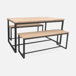 Table Et 2 Bancs Encastrables Acier Et Effet Bois 4 Places Couleur : Noir 12 Table Et 2 Bancs Encastrables Acier Et Effet Bois 4 Places Couleur : Noir -Sweeek ids140r4 579118ba6beb87981bb264665ae67bd2