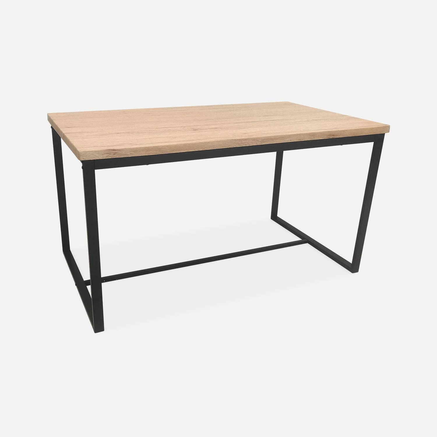 Table Et 2 Bancs Encastrables Acier Et Effet Bois 4 Places Couleur : Noir 7 Table Et 2 Bancs Encastrables Acier Et Effet Bois 4 Places Couleur : Noir – Image 5