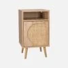 Table De Chevet, Décor Bois Et Cannage Arrondi -Sweeek ievabedside a51d798e1395596dde4e98a63b16dff3