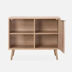 Buffet Scandinave Décor Bois Et Cannage Arrondis 1 Portes 80cm -Sweeek ievasideboardm 37e64230589b3c1f3708c8678b228f95