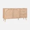 Buffet De Rangement Décor Bois Et Cannage Arrondi 2 Portes, 3 Tiroirs 150 Cm -Sweeek ievasideboarxl 645e8aa9889d0df8e34dd752eac59a59