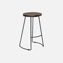 Tabouret De Bars Bois De Manguier Et Acier, Repose Pieds, 65cm (lot De 2) Couleur : Teinté Noyer -Sweeek ijabst65x2wal b3e6ac68d666307e981925926a6a18a4