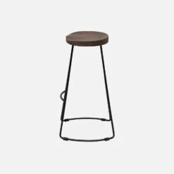 Tabouret De Bars Bois De Manguier Et Acier, Repose Pieds, 65cm (lot De 2) Couleur : Teinté Noyer -Sweeek ijabst65x2wal c46302d4dcce8737eaf18933aa877f71