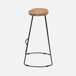 Tabouret De Bar Bois De Manguier Et Acier, Repose Pieds, 75cm (lot De 4) Couleur : Naturel -Sweeek ijabst75x4oak c457321ff372524de393f729fbf9c39f