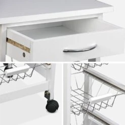 Desserte Cuisine Effet Bois à Roulettes 37 X 37 Cm -Sweeek iktunitwh b172a2b0dc4f30e86418da033e2f27f3