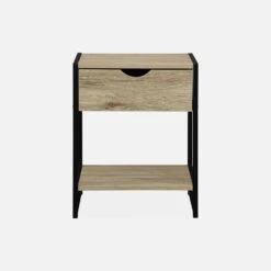 Table De Chevet Industrielle, Effet Bois Et Métal (lot De 2) -Sweeek ilfbedsidex2bn 66f8e968f6a83578bfa312506e79377e