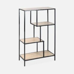 Etagère Bibliothèque Industrielle Métal Et Effet Bois 4 Niveaux -Sweeek ilfshelf113bn 68efaaef391e6d9137592467e3a5171e