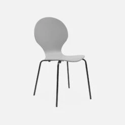 Chaise Rétro Empilables, Bois Et Contreplaqué (lot De 4) Couleur : Gris -Sweeek inaochrx4gy b86ecdeddb6943a83de6c9bb8875eed6