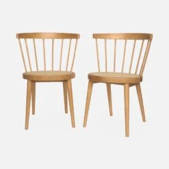 Chaise Bois Et Cannage (lot De 2) Couleur : Naturel -Sweeek inorchrx2nat 078c5bd4f9a0fe64c63e71b064641a32