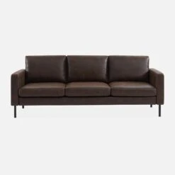 Canapé 3 Places Simili Cuir Microfibres Pieds Métal -Sweeek inysofa3pumfbn 6659ba7e9e3a17131d76a1b25374f582