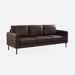 Canapé 3 Places Simili Cuir Microfibres Pieds Métal -Sweeek inysofa3pumfbn ad32dc12a7aa5b1dd5b1654ea6126960