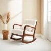 Rocking Chair Scandinave En Bois Et Tissu Bouclette -Sweeek iracscalwlboucl 62c882f7e5dea6561276e9a3865b39fd