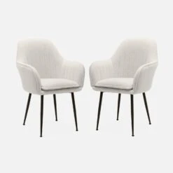Fauteuil Bouclette Et Pieds Métal (lot De 2) -Sweeek isharmx2boucl f48336a12122b5859f2665e1a6bfa7d3