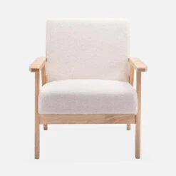 Fauteuil Et Banquette Tissu Bouclette Et Bois D'hévéa -Sweeek iskacls1n2boucl 9b64d5cab0ce4ecfa9b4a29d5d2a75e0