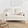 Canapé 2 Places Tissu Bouclette, Pieds Bois -Sweeek isof2boucl 06b5490f1f54382f8350070bd052ed42