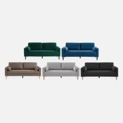 Canapé 3 Places Velours, Pieds Bois D'hévéa Couleur : Vert Anglais -Sweeek isof3vvdg b2534041b2e64a80e7185ed0b2ef5826