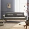 Canapé Convertible 2 à 3 Places Tissu Couleur : Gris Clair -Sweeek isofabed2lgy dcccd653a3a4084a935469ee870df18b