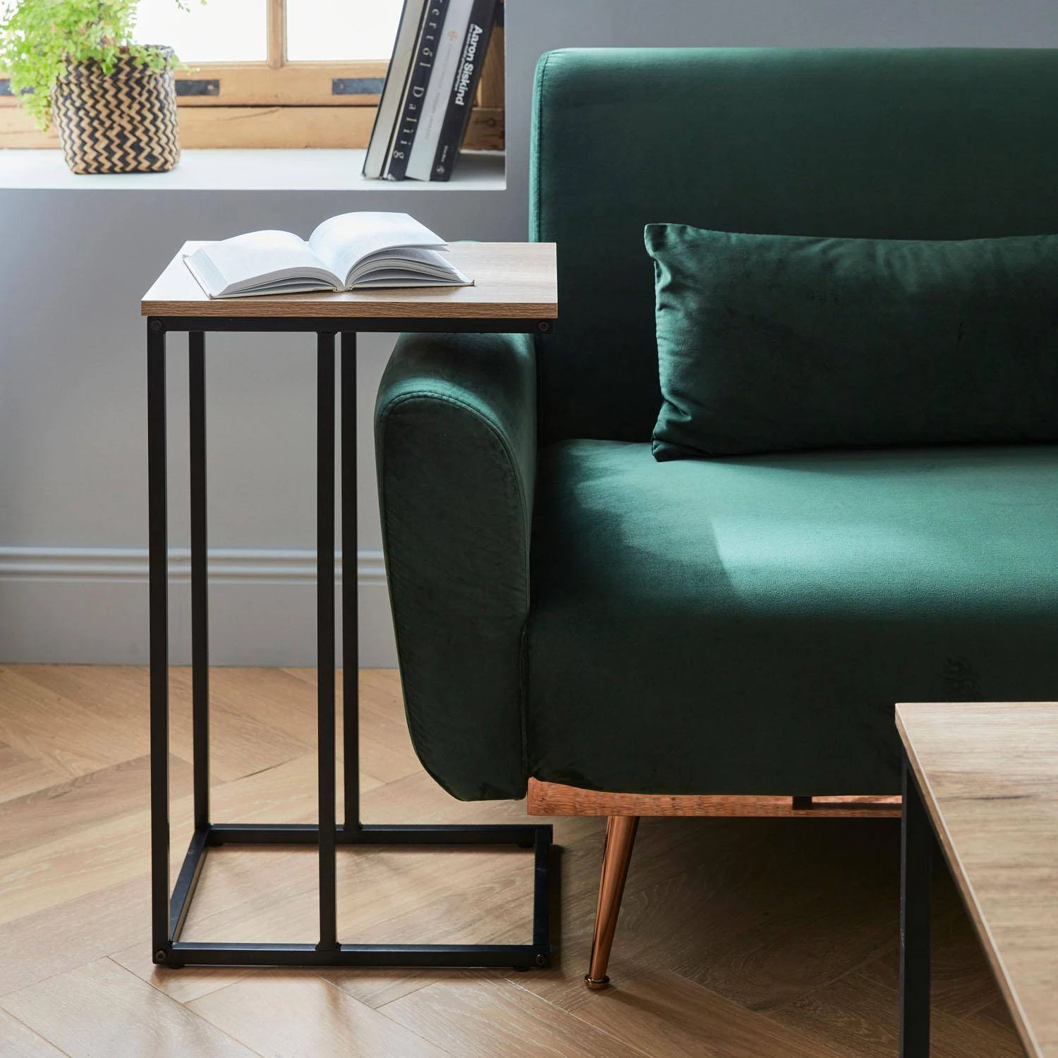 Canapé Convertible 2 à 3 Places Velours Couleur : Vert Anglais 6 Canapé Convertible 2 à 3 Places Velours Couleur : Vert Anglais – Image 4