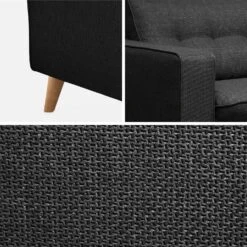 Canapé Lit Convertible 3 Places Avec Matelas 12cm - Fabriqué En France Couleur : Anthracite -Sweeek itlsbedsofaat 26588e989fdfc04790836a3723a8d95c