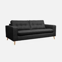 Canapé Lit Convertible 3 Places Avec Matelas 12cm - Fabriqué En France Couleur : Anthracite -Sweeek itlsbedsofaat de71623d1b36014333a7363886da07d9