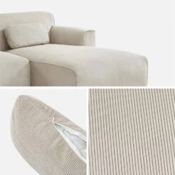 Canapé D'angle Velours Côtelé 2 à 3 Places -Sweeek iwlsofrccrvvbg 1384a8d5a5a4fda058a0dec32eb6b808