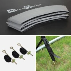 Trampoline 305cm Avec Pack D'accessoires Couleur : Gris -Sweeek kit305grey fa562a4779346d0b6a6fb8785cc64a8f