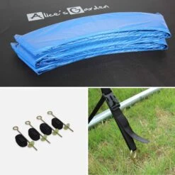 Trampoline 370cm Avec Pack D'accessoires Couleur : Bleu -Sweeek kit370blue 6f4800faa42a8b5c56f44743a9f623a1