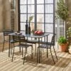 Table De Jardin Métal, 4 Chaises Couleur : Anthracite -Sweeek mt120x70r4at 587f35ab0b9d7d054f9c0ca6bf83193f