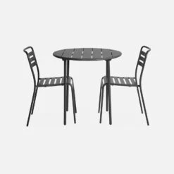 Table De Jardin Métal 2 Chaises Couleur : Anthracite -Sweeek mt75c2at 731d5177ecda2704669373f92afe80ae