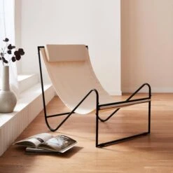 Fauteuil Relax En Toile, Structure Métal -Sweeek mtrlxkdecru 0c5fb173407481f3a957f00107dec44e