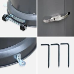 Lot De 2 Parasols Chauffants Gaz 12,5kW Couleur : Gris -Sweeek pc1204gyx2 9c809414e8c3b674581d53477aa0f539