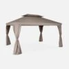 Pergola Aluminium 3x4 M Avec Rideaux Couleur : Taupe -Sweeek pga3x4swbn 13d5f57e72e67ce78715951e8776981e